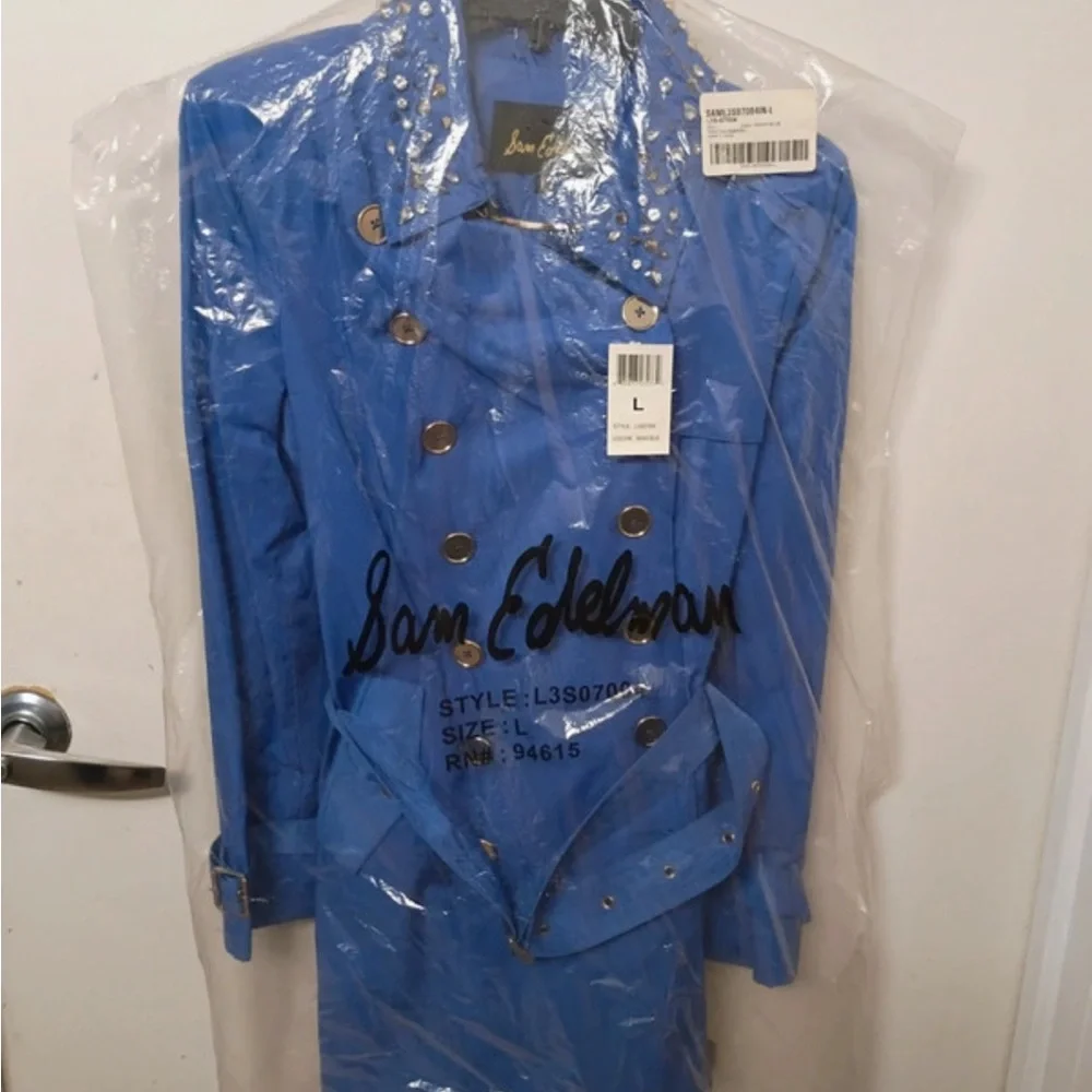 Sam Edelman Vibrant Blue Trench Coat - Picture 7 of 8
